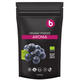 Polvo de Aronia Negra de la marca b en envase, ideal para batidos nutritivos.