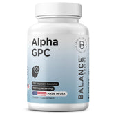 Balancebreens Alpha GPC frente al frasco, apoyo para enfoque diario