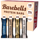 Barebells variedad de barras de proteína, 12 unidades, snack práctico para el día.