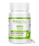 BariSlim Iron Plus frasco con dosis diaria para digestión suave
