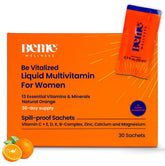 BeMe multivitaminas líquidas para mujer, empaque portátil y práctico para uso diario