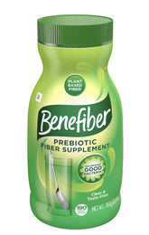 Benefiber suplemento de fibra 760 g, vista frontal del frasco, fácil de incluir en la rutina.