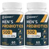 Besenify Probiotics para hombres: cápsulas para apoyo digestivo diario.