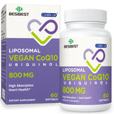 Besibest CoQ10 800 mg gel suave frente, energía diaria gracias a alta absorción.