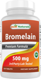 Tabletas de bromelina Best Naturals de 500 mg para apoyar la digestión.