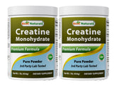 Best Naturals Creatine Monohydrate en bote, pureza y porciones fáciles de medir.