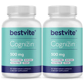 Imagen de BESTVITE Cognizin, cápsulas de 500 mg para favorecer memoria y concentración.