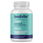 Bestvite CoQ10 en botella de cápsulas vegetarianas para energía y antioxidantes.
