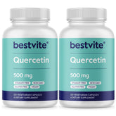 Bestvite Quercetin 500mg — botella con cápsulas, apoyo antioxidante diario