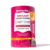 BetterAlt SHE-Lajit palitos de miel fresa, 30 unidades para energía diaria.