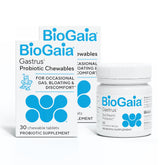 BioGaia Gastrus, botella en mano, apoyo a la regularidad intestinal.