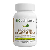 BIOptimizers Probiotic Breakthrough frasco con cápsulas veganas para salud intestinal