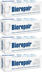 Biorepair Pro White en empaque italiano, opción premium para higiene bucal.