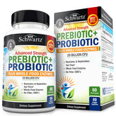 BioSchwartz prebióticos y probióticos en cápsulas para salud digestiva.