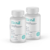 BioSil Collagen Generator, bote vertiendo, posible apoyo a la producción de colágeno para piel firme.