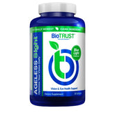 BioTrust Ageless Sight: botella de cápsulas blandas para uso diario y posible protección frente a la luz azul.