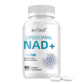 BIYODE NAD: cápsulas de resveratrol liposomal para energía diaria.