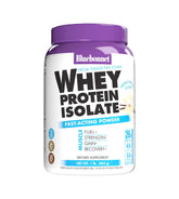 Bluebonnet proteina de suero aislada en frasco, ideal para empezar el día con energía.