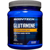 BodyTech Glutamina en polvo sin sabor en botella para recuperación muscular
