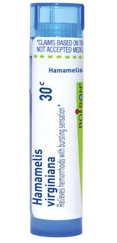 Boiron Hamamelis Virginiana 30C, empaque compacto con 80 perlas para uso práctico.