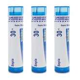 Boiron Sepia 30C, perlas sublinguales para alivio cómodo durante la menstruación.