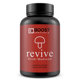 BoostCeuticals Reishi frente a la botella, uso diario práctico.