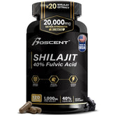 Boscent Shilajit cápsulas en botella oscura para conservar pureza y frescura