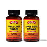 Frasco de Bragg Energía, cápsulas de vinagre de sidra de manzana para energía diaria.