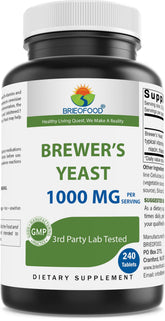 Brieofood Levadura de cerveza en botella con tabletas de 1000 mg para uso diario