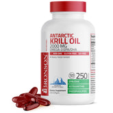 Bronson Aceite de Krill Antártico vertido de botella para dosis diaria.