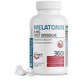 Bronson Melatonina 5 mg, tableta de disolucion rapida con sabor cereza para iniciar el sueño
