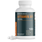 Bronson Vitamina B1 100 mg en botella para uso diario.
