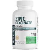 Bronson Zinc Glycinate 30 mg, cápsulas vegetarianas para uso diario