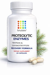 Bruizex cápsulas proteolíticas en botella para recuperación suave.