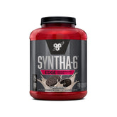 BSN SynthA-6 Edge, envase galletas y crema, sabor indulgente sin exceso de calorías.