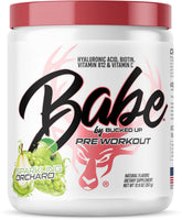 Bucked Up Babe Preentrenamiento para mujeres, sabor Huerto Espumoso, energía para el entrenamiento.