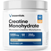 Bucked Up Creatina micronizada sin sabor, frasco de 250 g, fácil de mezclar.