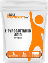 BulkSupplements ácido L-piroglutámico polvo 1kg, apoyo al bienestar diario.
