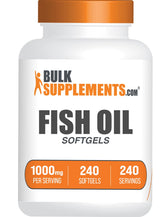 BulkSupplements Aceite de pescado 1000 mg en cápsulas, apoyo posible para la salud diaria.
