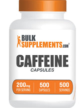 BulkSupplements Caféina 200 mg cápsulas para energía sostenida