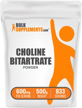 BulkSupplements polvo de colina bitartrato sin sabor para uso diario en batidos