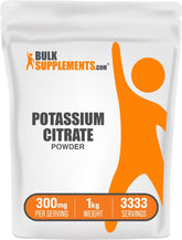 Bulksupplements Citrato de Potasio en polvo para hidratación diaria y aporte mineral