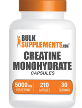 BulkSupplements Creatina Monohidrato: cápsulas de 5000 mg para entrenamientos intensos