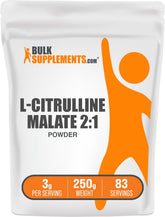 BulkSupplements L-Citrulina Malato 2:1 polvo sin sabor para potenciar entrenamientos.