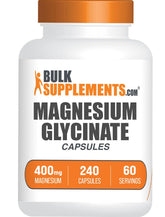 BulkSupplements Magnesio glicinato en botella para uso diario.