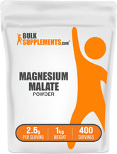 BulkSupplements Magnesium Malate frente, alta biodisponibilidad para uso diario