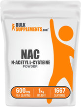 BulkSupplements NAC polvo en envase de 1 kg, listo para batidos