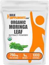 BulkSupplements Moringa Extract Powder, bote, fuente de nutrientes para energía diaria