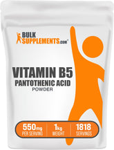 BulkSupplements Polvo B5 Pantotenato de Calcio en envase para tu rutina diaria