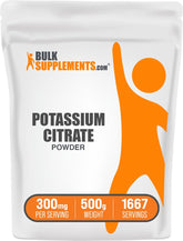 BulkSupplements Potasio Citrato Polvo, dosis para sostener la hidratación diaria.